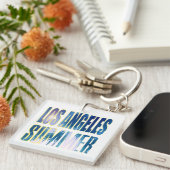 sleutelhanger "Los Angeles Summer Letter Blue" (Voorkant Rechts)