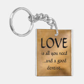 Sleutelhanger Love And A Good Dentist (Voorkant Links)