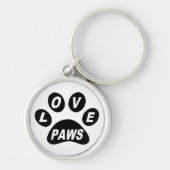 Sleutelhanger Love Paws on Paws Black (Voorkant)