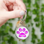 Sleutelhanger Love Paws on Paws roze (Hand)