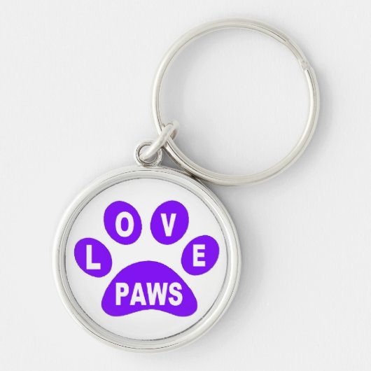 Sleutelhanger Love Paws op Paws Paars (Voorkant)