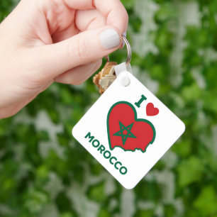 Sleutelhanger Marokko, hart en groene ster