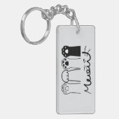 Sleutelhanger met Aangepaste Kattenpootjes en Naam (Voorkant Links)