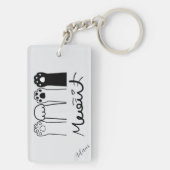 Sleutelhanger met Aangepaste Kattenpootjes en Naam (achterkant)