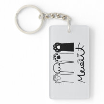 Sleutelhanger met Aangepaste Kattenpootjes en Naam