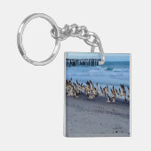 Sleutelhanger met afbeelding van vogels, zwarte zw (Voorkant Links)