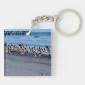 Sleutelhanger met afbeelding van vogels, zwarte zw (Achterkant)