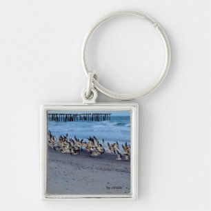 Sleutelhanger met afbeelding van vogels, zwarte zw