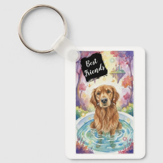 Sleutelhanger met Beste Vriend Hond Golden Retriev