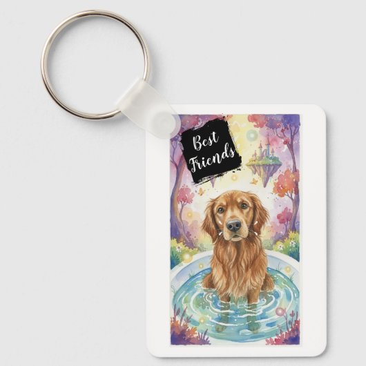 Sleutelhanger met Beste Vriend Hond Golden Retriev (Voorkant)