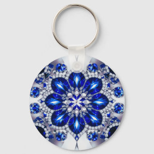 Sleutelhanger met Blauw Wit Kleuren Design