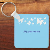 Sleutelhanger met blauwe en witte vlinder Huwelijk (Voorkant)