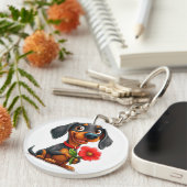 🐶 Sleutelhanger met dachshondliefde voor hondenli (Voorkant Rechts)