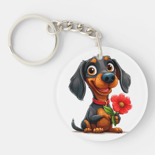 🐶 Sleutelhanger met dachshondliefde voor hondenli (Voorkant)