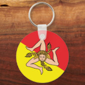 Sleutelhanger met de vlag van Sicilië, Italië (Voorkant)