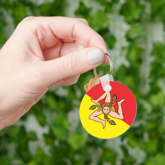 Sleutelhanger met de vlag van Sicilië, Italië (Hand)