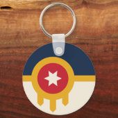Sleutelhanger met de vlag van Tulsa, Oklahoma (Voorkant)