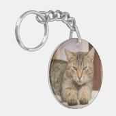 Sleutelhanger met dubbelzijdige kattenfoto's (Voorkant Links)