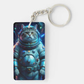 Sleutelhanger met een astronautenkat in de ruimte (achterkant)