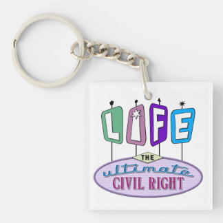 Sleutelhanger met een pro-life ontwerp.