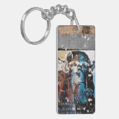 Sleutelhanger met eenzijdige rechthoek (dubbelzijd (Voorkant Links)