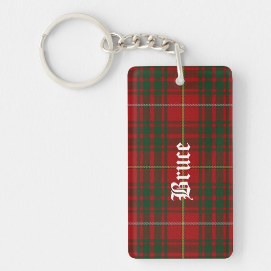 Sleutelhanger met eigen clan Bruce tartan Schotse (Voorkant)