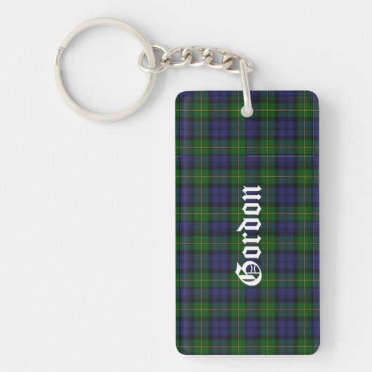 Sleutelhanger met eigen clan Gordon tartan geruite (Voorkant)