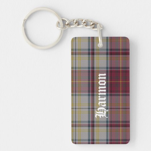 Sleutelhanger met eigen clan Harmon tartan geruit  (Voorkant)