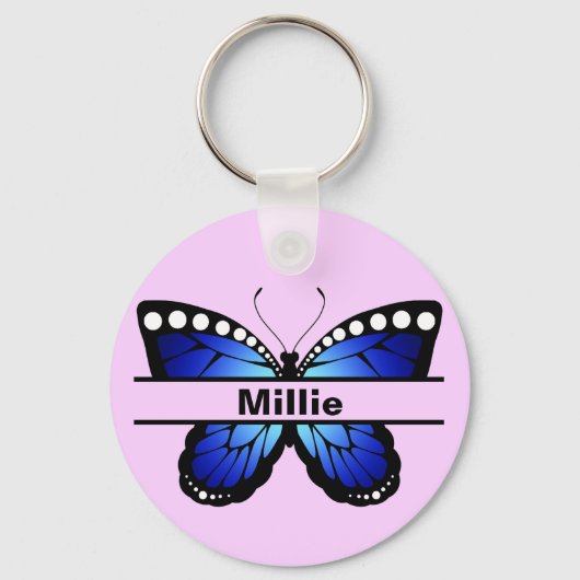 Sleutelhanger met eigen vlindernaam - Cadeau voor (Voorkant)