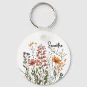 Sleutelhanger met eigen wilde bloemen, Moederdag,  (Voorkant)