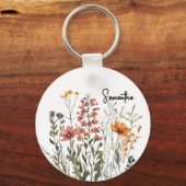 Sleutelhanger met eigen wilde bloemen, Moederdag,  (Voorkant)