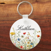 Sleutelhanger met eigen wilde bloemen voor Moeder  (Voorkant)