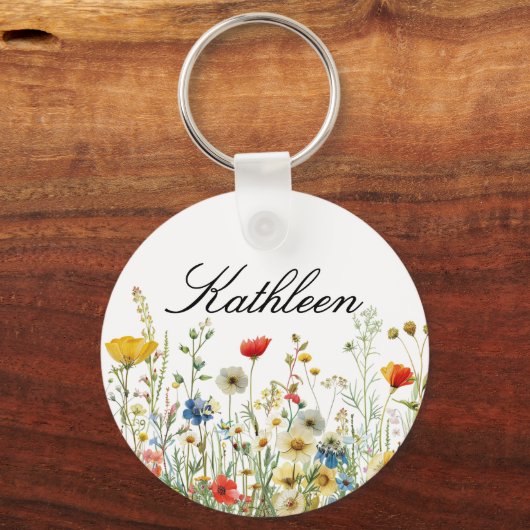 Sleutelhanger met eigen wilde bloemen voor Moeder (Voorkant)