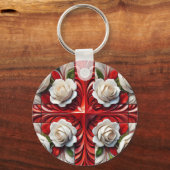 Sleutelhanger met Engels Rozen Design (Achterkant)