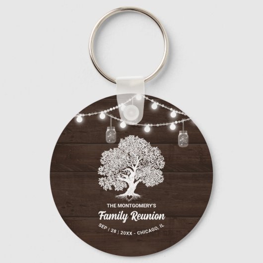 Sleutelhanger met familiebos String Lights als cad (Voorkant)