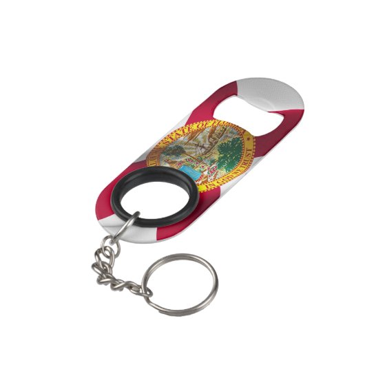 Sleutelhanger met flessengte op Florida State-vlag Mini Flessenopener (Achterkant Gekanteld)