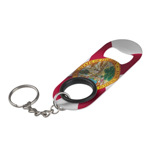 Sleutelhanger met flessengte op Florida State-vlag Mini Flessenopener (Voorkant Gekanteld)