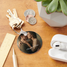 Sleutelhanger met foto en eigen naam als cadeau