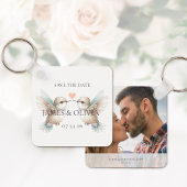 Sleutelhanger met foto Save the Date trouwthema