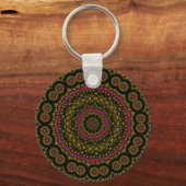 Sleutelhanger met gebold roze en zwarte Kaleidosco (Voorkant)
