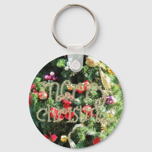 Sleutelhanger met gedecormeerde kerstbomen (Voorkant)