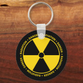 Sleutelhanger met geel stralingssymbool (Voorkant)
