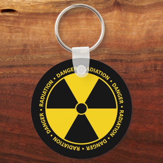 Sleutelhanger met geel stralingssymbool (Voorkant)