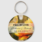 Sleutelhanger met geelbloem en vlinderbruiloft (Voorkant)