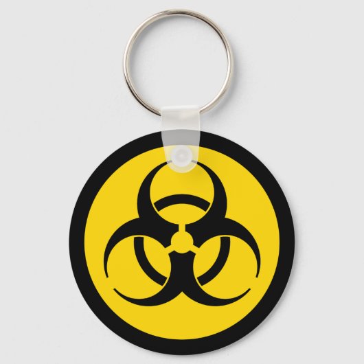 Sleutelhanger met gele biogevaarsymbolen (Voorkant)