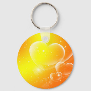 Sleutelhanger met gele harten