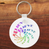 Sleutelhanger met GELOOFDE geschreven in multicolo (Voorkant)