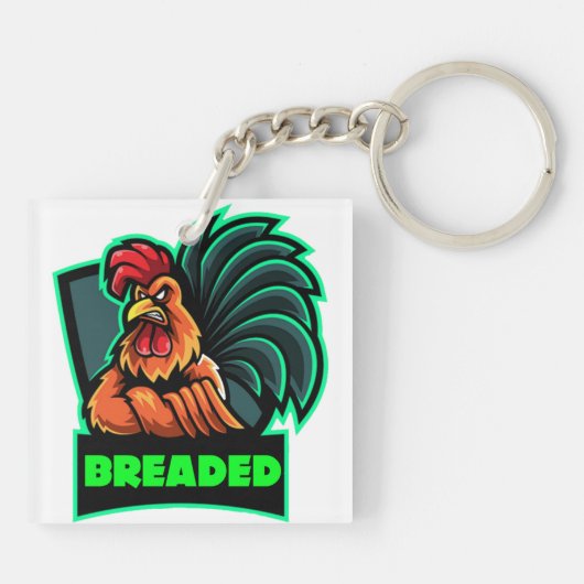 Sleutelhanger met gepaneerde haan (Achterkant)