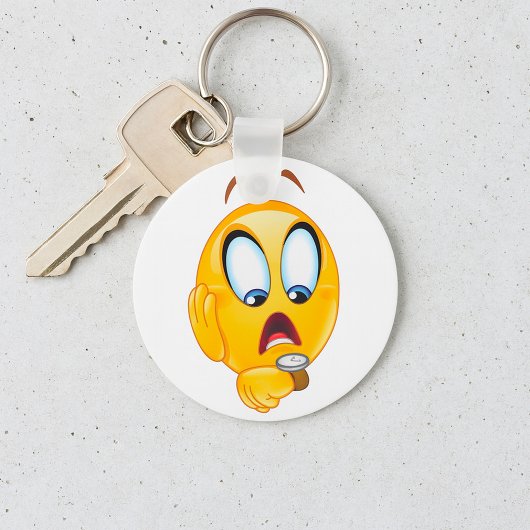 Sleutelhanger met gestrest emoji