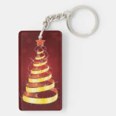 Sleutelhanger met gouden kerstboom (achterkant)